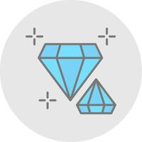 diamant lijn gevulde licht icoon vector