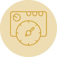 thermostaat lijn geel cirkel icoon vector