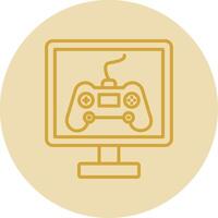 gaming lijn geel cirkel icoon vector