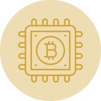 bitcoin werkwijze lijn geel cirkel icoon vector