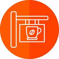 cafe bewegwijzering lijn geel wit icoon vector