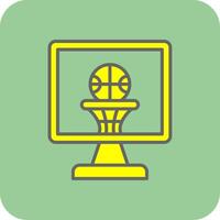 basketbal gevulde geel icoon vector