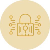 internet veiligheid lijn geel cirkel icoon vector