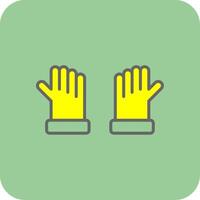handschoenen gevulde geel icoon vector