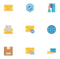 bundel pictogrammen voor postdiensten vector