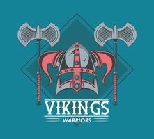 Vikingen krijgers gedrukte t-shirtsjabloon vector