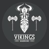 Vikingen krijgers gedrukte t-shirtsjabloon vector