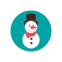 vrolijk kerstfeest sneeuwpop schattig karakter vector