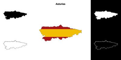 Asturië schets kaart vector