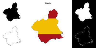 Murcia schets kaart vector