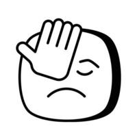 krijgen deze verbazingwekkend icoon van facepalm emoji, verdrietig uitdrukkingen emoji vector