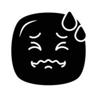 pijnlijk uitdrukking, modieus icoon van pijn emoji, bewerkbare vector