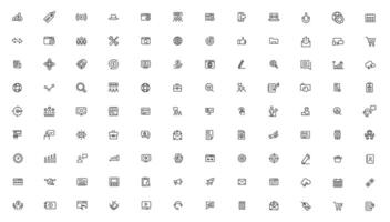 zoeken motor optimalisatie - seo dun lijn en afzet pictogrammen set. web ontwikkeling en optimalisatie pictogrammen. vector