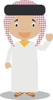 karakter van saudi Arabië gekleed in de traditioneel manier illustratie. kinderen van de wereld verzameling. vector