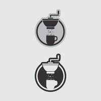 cafe logo en koffie logo ontwerp cafetaria heet drinken vector