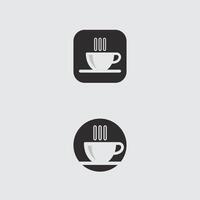 cafe logo en koffie logo ontwerp cafetaria heet drinken vector