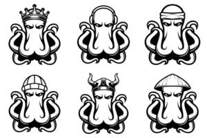 Octopus bundel schets versie vector