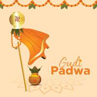 gudi padwa Indisch Hindoe festival achtergrond vector