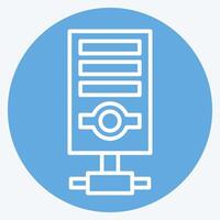 icoon server. verwant naar veiligheid symbool. blauw ogen stijl. gemakkelijk ontwerp illustratie vector