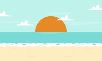 zomer strand vakantie tafereel illustratie vector