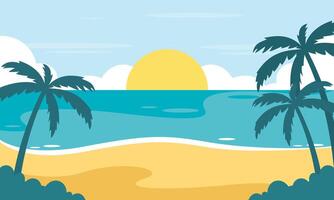 zomer strand vakantie tafereel illustratie vector