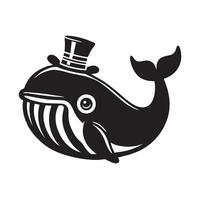 walvis silhouet - clown walvis illustratie vector