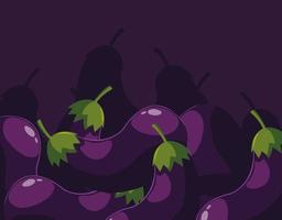 patroon van verse aubergines groenten vector