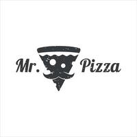 Dhr pizza logo ontwerp sjabloon vector