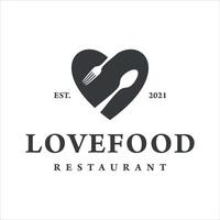 liefde voedsel restaurant logo ontwerp concept vector