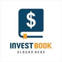 boek investering, boek financieel logo ontwerp sjabloon vector