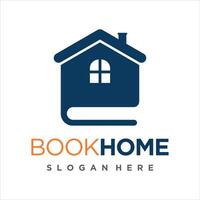 boek met huis logo ontwerp sjabloon vector