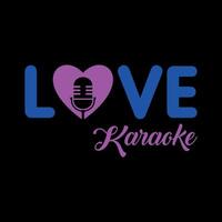 liefde karaoke muziek- logo ontwerp sjabloon vector