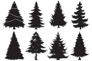 reeks van Kerstmis boom silhouetten vector