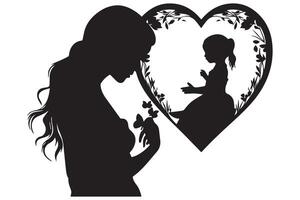 moeder en baby silhouet vector