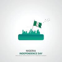 Nigeria onafhankelijkheid dag. Nigeria onafhankelijkheid dag creatief advertenties ontwerp. sociaal media na, , 3d illustratie. vector