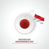 Indonesië onafhankelijkheid dag. Indonesië onafhankelijkheid dag creatief advertenties ontwerp. 3d illustratie. vector