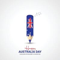 gelukkig Australië dag. Australië dag creatief advertenties ontwerp vector