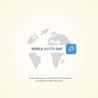 wereld water dag. water dag creatief advertenties ontwerp maart 22. sociaal media poster, , 3d illustratie. vector