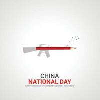 China nationaal dag. China nationaal dag creatief advertenties ontwerp 1 okt . , 3d illustratie. vector