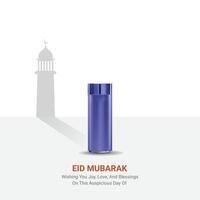 eid mubarak. eid mubarak creatief advertenties ontwerp. sociaal media poster, , 3d illustratie. vector