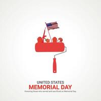 Verenigde Staten van Amerika gedenkteken dag. Verenigde Staten van Amerika gedenkteken dag creatief advertenties ontwerp mei 27. , 3d illustratie. vector