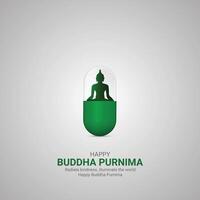 gelukkig Boeddha purnima dag. Boeddha purnima dag creatief advertenties ontwerp mei 23. , 3d illustratie. vector