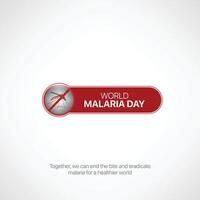 wereld malaria dag. wereld malaria dag creatief advertenties ontwerp april 25. sociaal media poster, , 3d illustratie. vector