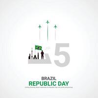 Brazilië republiek dag. Brazilië republiek dag creatief advertenties ontwerp november 15. , 3d illustratie. vector