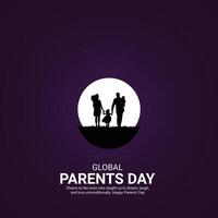 globaal ouders dag. ouders dag creatief advertenties ontwerp jun 1 . sociaal media poster, , 3d illustratie. vector