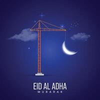 eid al adha mubarak. eid al adha mubarak creatief advertenties ontwerp. , 3d, illustratie vector