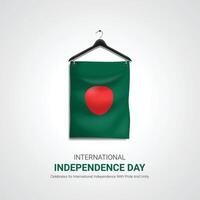 Bangladesh onafhankelijkheid dag. Bangladesh onafhankelijkheid dag creatief advertenties ontwerp maart 26. , 3d illustratie. vector