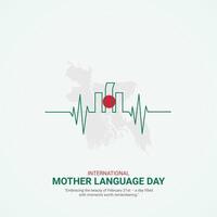 Internationale moeder taal dag creatief advertenties. 21 februari moeder taal dag van bangladesh. poster, banier illustratie . 3d vector