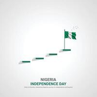 Nigeria onafhankelijkheid dag. Nigeria onafhankelijkheid dag creatief advertenties ontwerp. sociaal media na, , 3d illustratie. vector