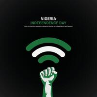 Nigeria onafhankelijkheid dag. Nigeria onafhankelijkheid dag creatief advertenties ontwerp. sociaal media na, , 3d illustratie. vector